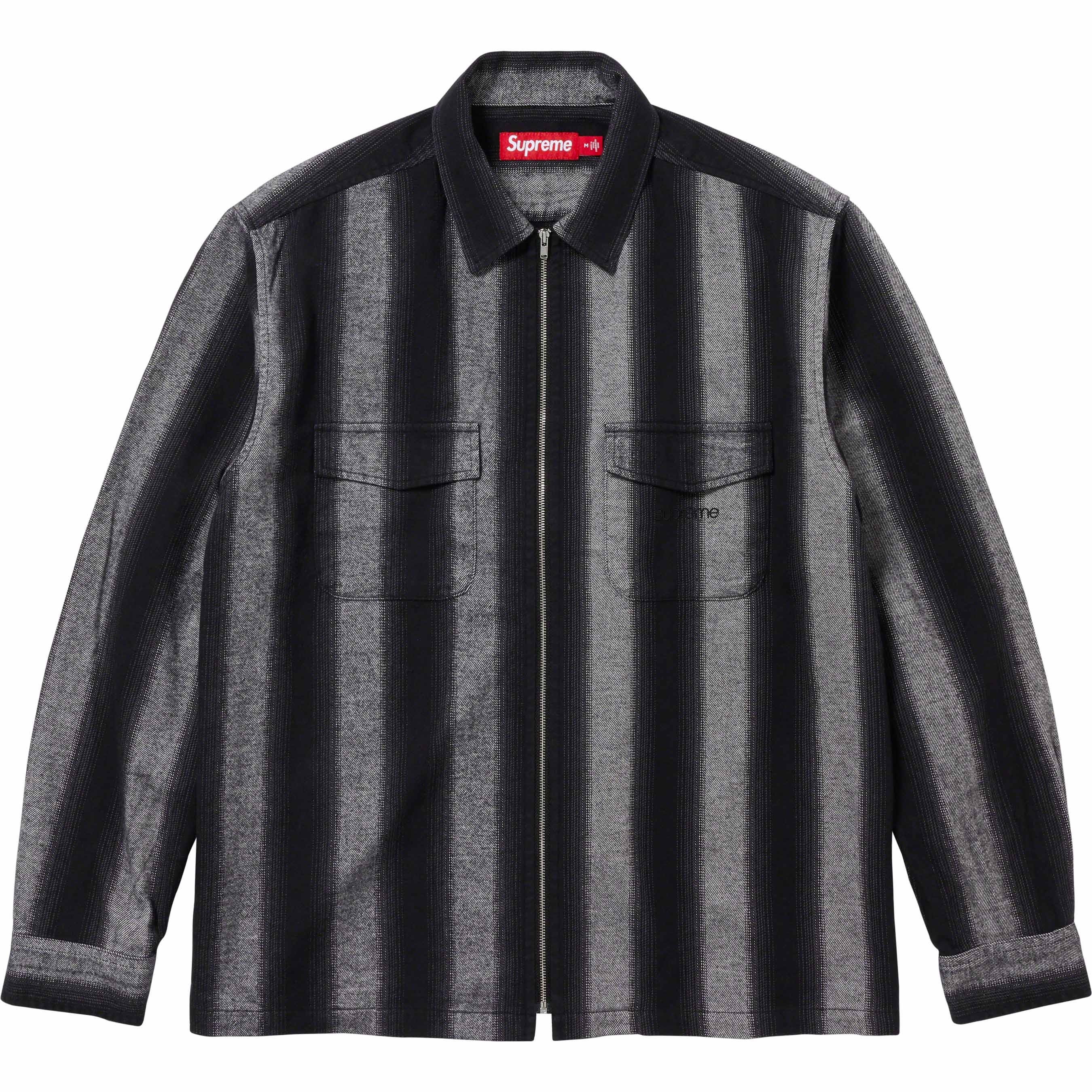 Stripe Flannel Zip Up Shirt view 6